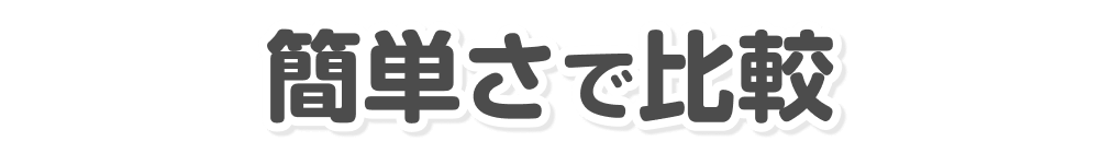 簡単さで比較