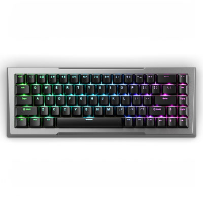 Pwnage Zenblade 65 CNC Mechanical Keyboard Shine through PBT keycaps Platinum