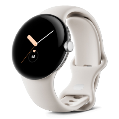 Google Pixel Watch Bluetooth/Wi-Fiモデル PolishedSilverケース/Chalkアクティブバンド GA03182-TW